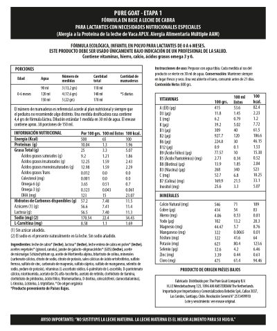 Fórmula Infantil Pure Goat