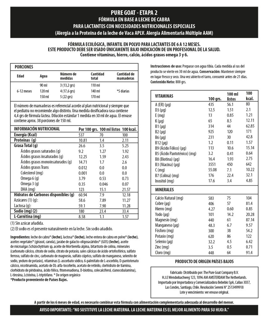 Fórmula Infantil Premichevre 1 Fórmula Infantil Pure Goat