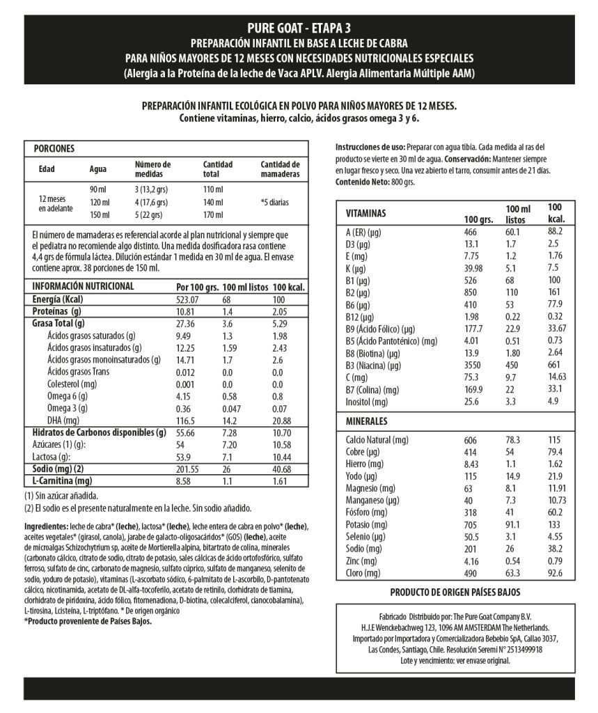 Fórmula Infantil Pure Goat